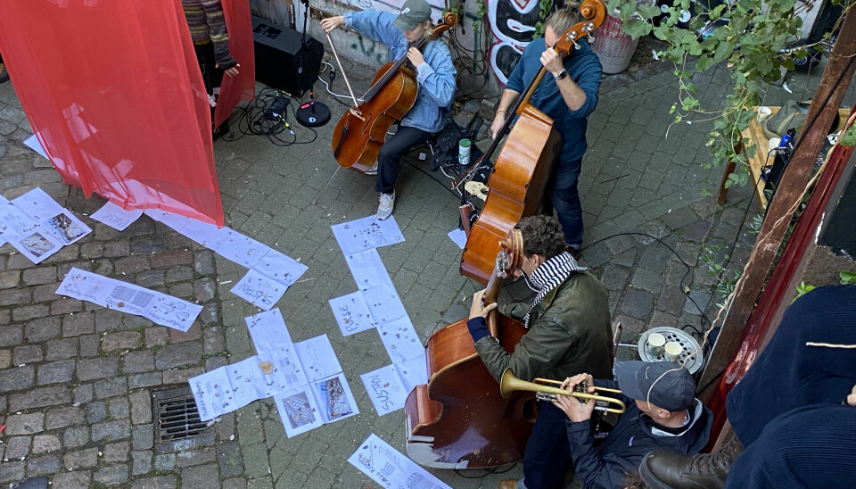 To kontrabasser og en cello. Foto af: Johanna Siiger