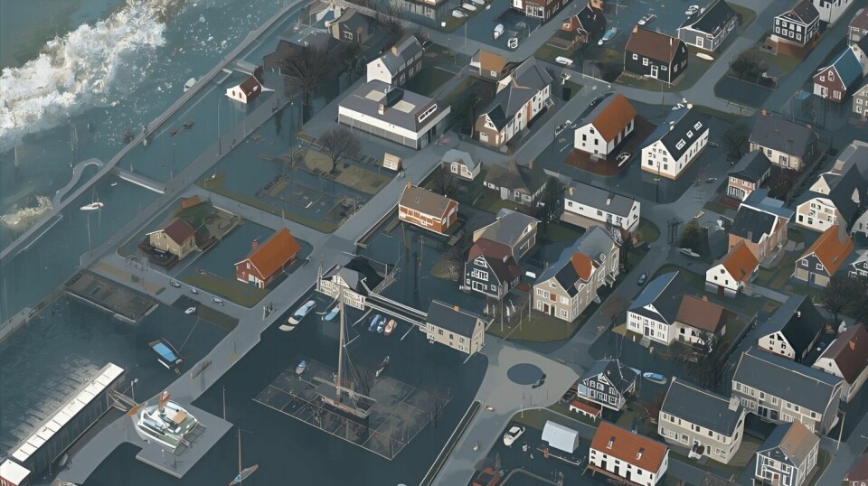 Præstø under vand i oktober 2023