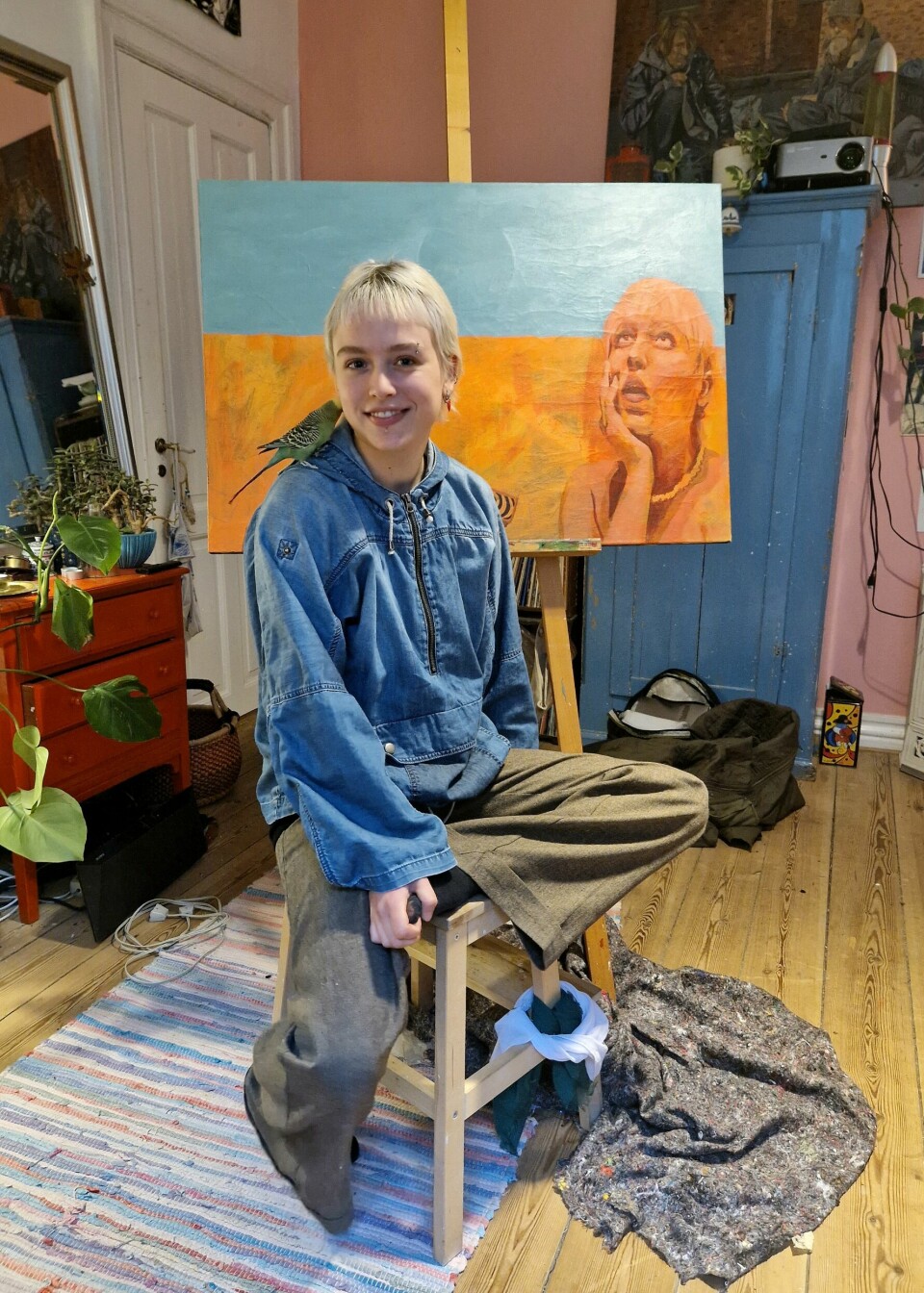 Sille med undulaten Mio
