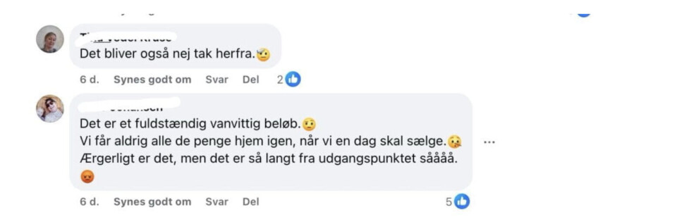 Kommentarer fra de lokale på Facebookgruppen Lunde – Nordfyn.