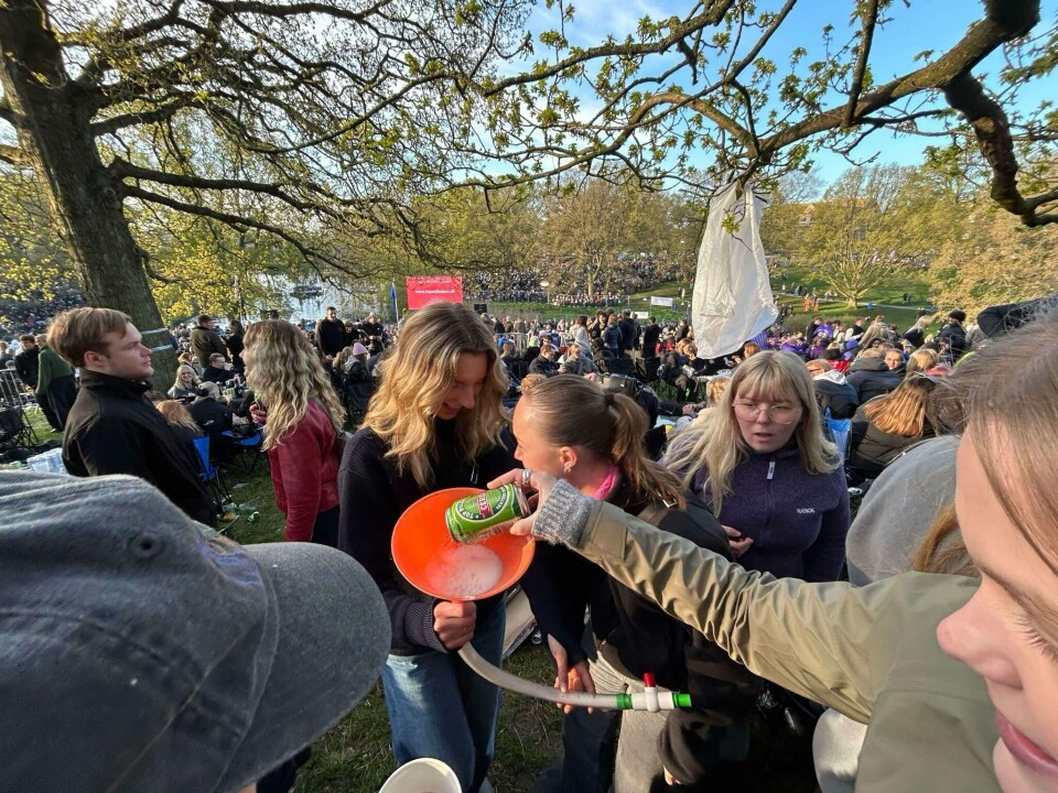 De mange studerende i Universitetsparken.