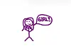 Illustration af en pige, der siger girl