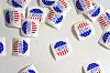 American voting stickers.